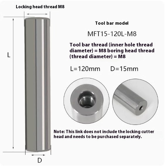 6034 MFT tungsten steel anti-vibration cutter shank lock tooth cutter shank high precision end milling cutter shank monolithic alloy interchangeable carbide head Shandong Denso Pricision Tools Co.,Ltd.